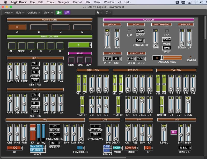 Virtual JD-990 editor / programmer - Roland JD-990 - LOGIC v4 - 7 / vX 10.33+ ONLY image 1