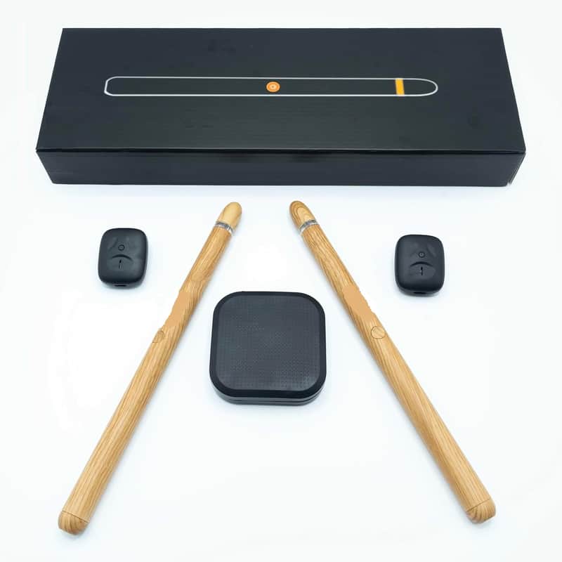 Electric Drumsticks Air Drum Sticks 4rd Gen., Virtual Air Drum with Drumsticks, Pedals, Bluetooth and 8 Sounds, Electronic Drum Set for Adults, Kids, Gift image 1