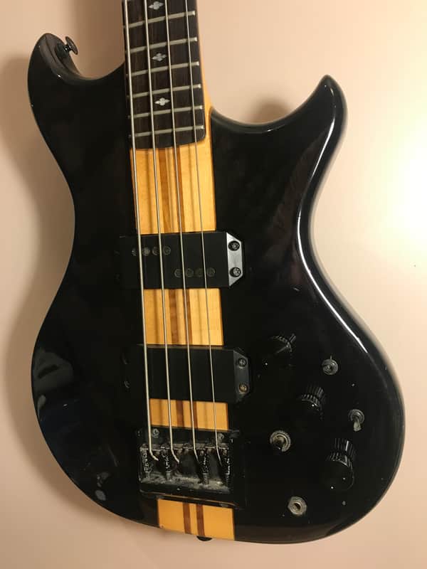 Westone Thunder 3 b 4 string bass guitar neck through 1986 black stain image 1