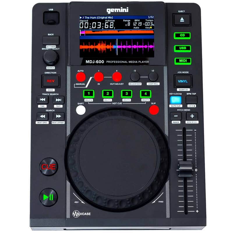 Gemini MDJ-600 Professional USB/CD/MIDI DJ Media Player w/ Color Screen image 1