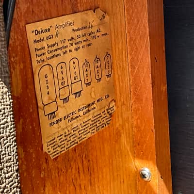 Fender Deluxe 6G3 Brownface 20-Watt 1x12" Guitar Combo 1961 - 1963 - Brown image 9