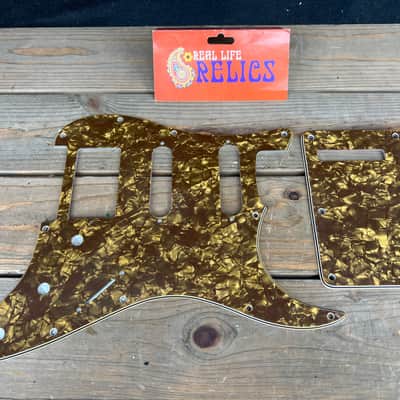 Real Life Relics Brown Pearl Strat® Pickguard 3 Ply 11 Hole with Back Plate    [PGZ4] image 2
