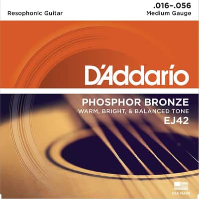 D'Addario Guitar Strings  Resophonic   EJ42  Phosphor Bronze imagen 1