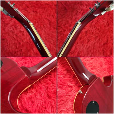 Super Rare Aria Pro II LS-1500VD Leopard Model 1981 - Left-Handed - Cherry Sunburst Lacquer Finish - Les Paul Standard - Flame Top - Original Covered DiMarzio PAF's - Made In Japan - MIJ image 14