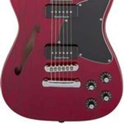 Fender Jim Adkins JA90 Tele Thinline Guitar Laurel Neck Crimson Transparent image 1