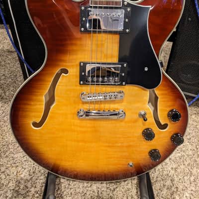 Firefly FF338PRO - ES-335 Style Semi-Hollow - Stainless Steel Frets Locking Tuners Cool Inlays Figured Top image 2