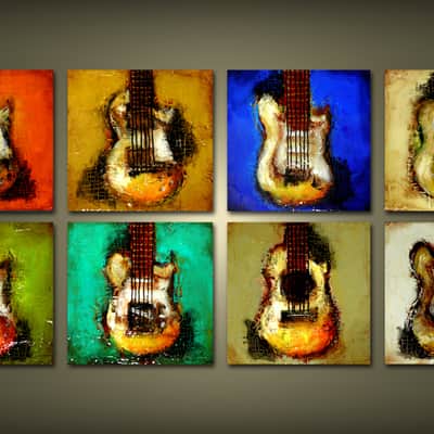 Gibson '57 Reissue Les Paul - Set of Eight Pieces - Original Art by Sergio Lazo image 1
