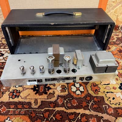 Immagine Vintage 1960s Carlsbro CS60 PA Valve Guitar Amplifier Head w/ Lay Down TF - 10