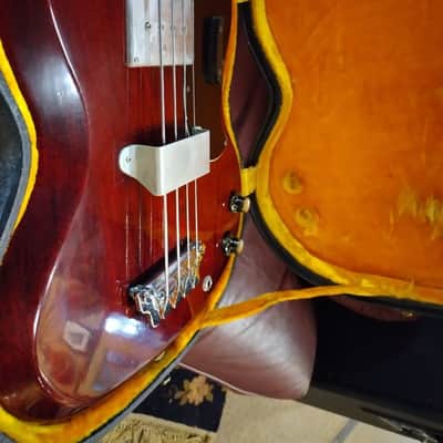 Vintage 1963 1 Owner Gibson EB-0 Cherry OHSC Strap Hang Tag Free Shipping! image 2