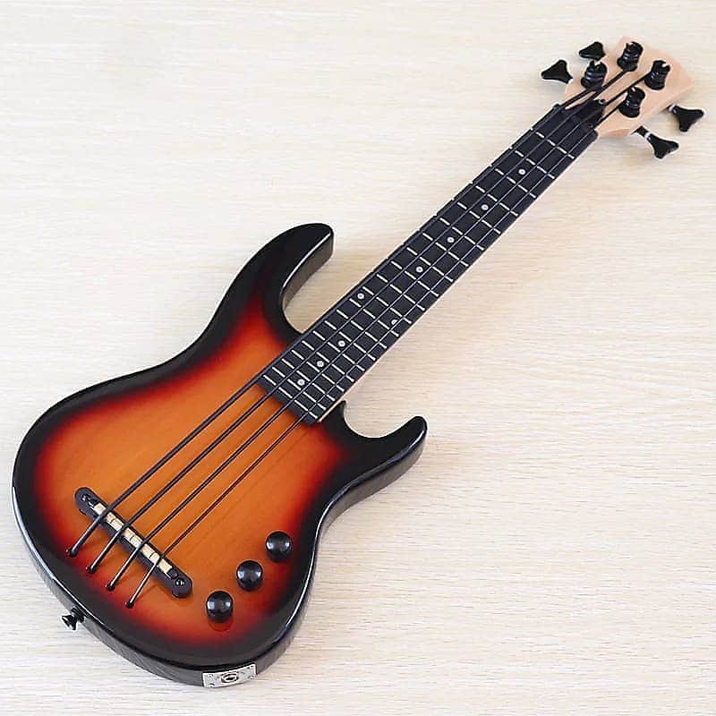 4 String Silent Electric Ukulele Bass, Basswood Body with Maple Neck, Sunburst Finish image 1