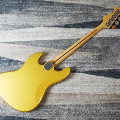 2013 Fender Japan Aerodyne Jazz Bass AJB Shoreline Gold Matching Headstock MIJ FSR Limited Color image 3