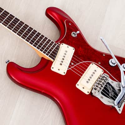 1990s Mosrite Super Custom ‘65 Ventures Model Candy Apple Red w/ Vibramute, Japan Kurokumo image 7