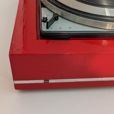 Dual 1209 Idler Drive Turntable - Serviced & Lubricated - Custom Red Plinth - w/ Shure M71 & Dual TVV46 Preamp image 14