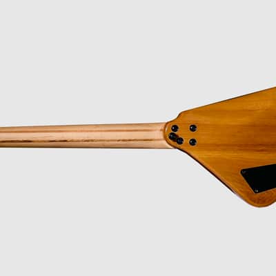 BootLegger Guitar Spade Gibson Scale 24.75 Headless Guitar With Case 2022 Honey Clear image 6
