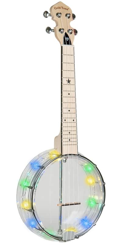 Gold Tone LGLT-D Light Up Little Gem Diamond (Clear) Concert Banjo Ukulele with Gig Bag image 1