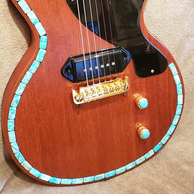 Custom Designed & Crafted Single Cutaway 1957 Les Paul Jr. Style-Aqua Impression Jasper Stones Serial #083 2025 image 2