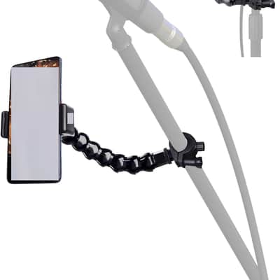 Mic Stand Phone Holder, Flexible Phone Holder for Microphone Stand, iPhone Music Stand Holder Mount, Mic Stand Cell Phone Clip image 1