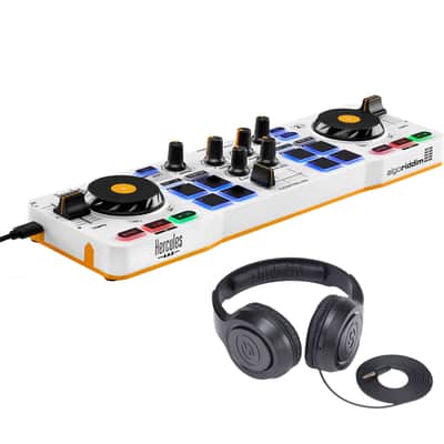 Hercules DJControl Mix Bluetooth Wireless DJ Controller for Smartphones (iOS and Android) with Over-Ear Stereo Headphones image 1