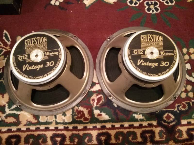 Celestion Vintage 30 speakers pair Made in UK 1999 16 Ohm T3904 444 Cone image 1