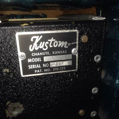 Kustom 150 4x10 combo 70's Green Sparkle Tuck & Roll image 4
