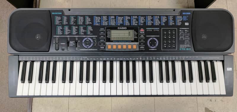 90’s Casio CTK-611 Keyboard, 61 Keys, Touch Sensitive, Drums, MIDI, Polyphonic image 1