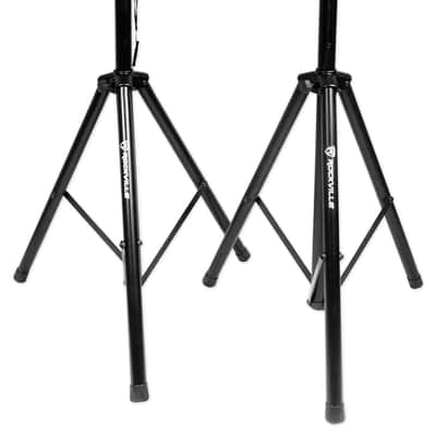 (2) Rockville RSG15 15" PA Speakers + Rockville RPA9 Amp + Stands + Cables+Case image 19