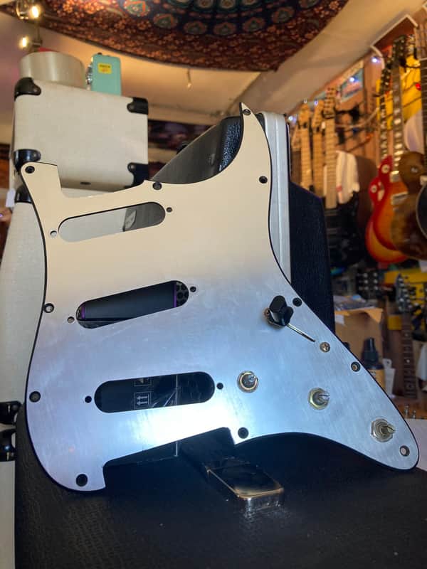 WD Vintage Stratocaster Replacement Pickguard w/ Pots and Selector Switch 1980s - Aluminum image 1