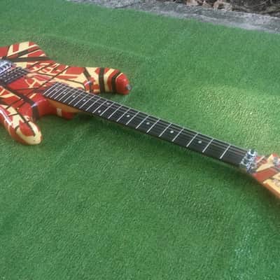 Kramer Vintage 80s EVH Baretta Model Floyd Rose 22 Frets 25.5" Scale Custom Paint 1980s Non Factory But Very Accurate Semi Pro Custom EVH Graphics image 1