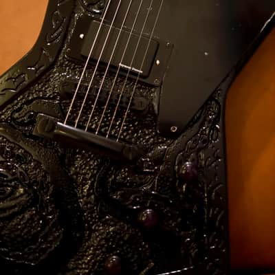 Tartarians Guitar Hand Carved Series - Explorer Model | "Hands Of Kraken X Rupes Nigra Ancient Map" | Equipped W/Fishman Fluence Single Width combined with Veyz Sustainer & Seymour Duncan AHB-1 | image 6