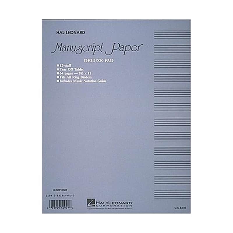 Manuscript Paper: Deluxe Pad, Blue Cover Hal Leonard Corp image 1