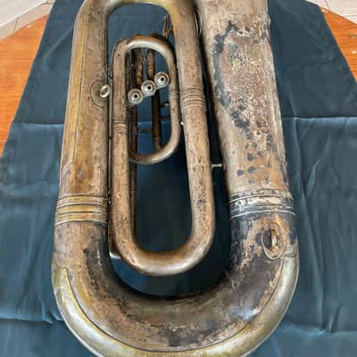 1914 C.G. Conn Antique Eb Tuba – Engraved Bell – Smooth Valves – Projec image 10