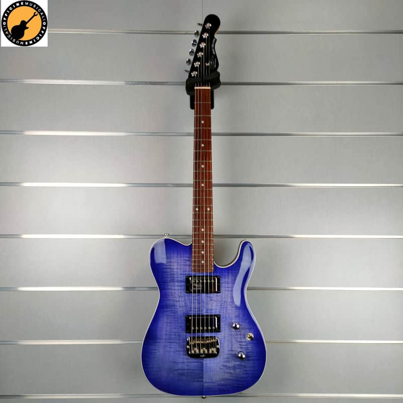 G&L Tribute Asat Deluxe Carved Top 2021 - Clear Blueburst image 1