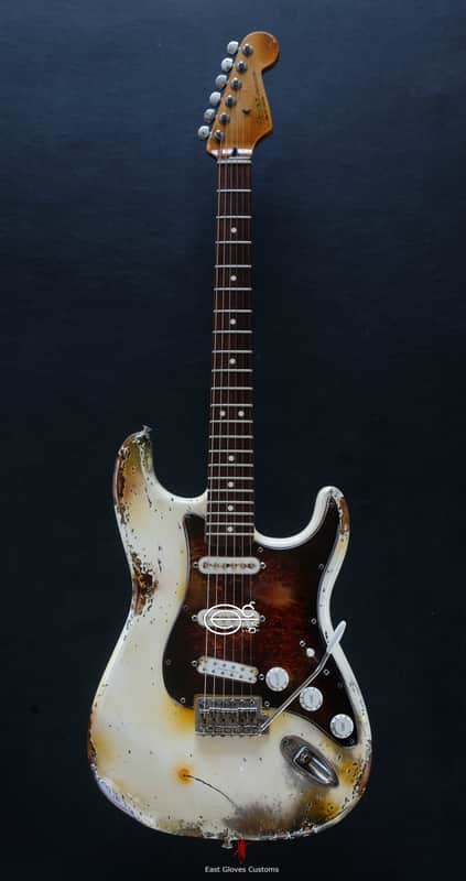 Fender Stratocaster Snowberry White Heavy Aged Relic by East Gloves Customs image 1