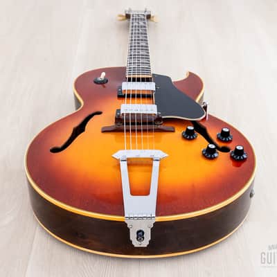 1970 Gibson ES-175 D Vintage Hollowbody Guitar Ice Tea Sunburst, Collector-Grade w/ Pat # T Tops, Case image 13