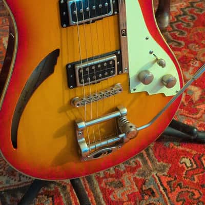 Duesenberg Double Cat Semi-Hollow Guitar 2010s - Fire Burst image 2