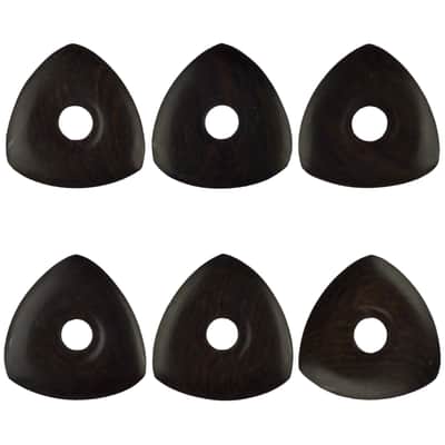 Ebony Wood Guitar Or Bass Pick - 4.0 mm Ultra Heavy Gauge - 346 Contoured Triangle With Grip Hole Shape - Natural Finish Handmade Specialty Exotic Plectrum - 1 Pack image 3