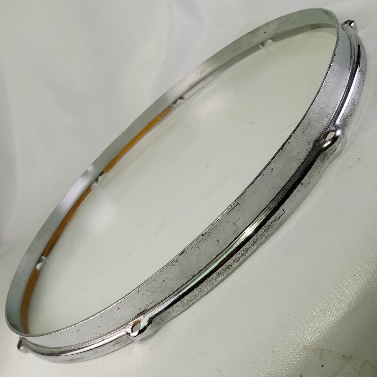Slingerland 18"BRASS Double-Flange Floor Tom Drum Batter Rim/Hoop Chrome COB 50s — main photograph