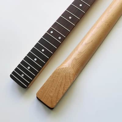 DIY Nitro selesai Maple panggang TL leher gitar dengan Fingerboard Rosewood dan 42mm kacang tulang image 4