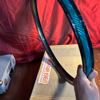 SONOR Blue Satin Flame Steel Bass Drum Hoop 20". **RARE** image 6