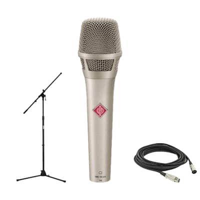 Neumann KMS 104 Plus Cardioid Condenser Handheld Vocal Microphone with On-Stage Stands MS7701B Boom Mic Stand and XLR Cable image 1