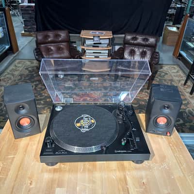 Audio-Technica AT-LP120XUSB-BK Direct-Drive Manual Turntable Package with Edifier MR3 Bluetooth Speakers image 1