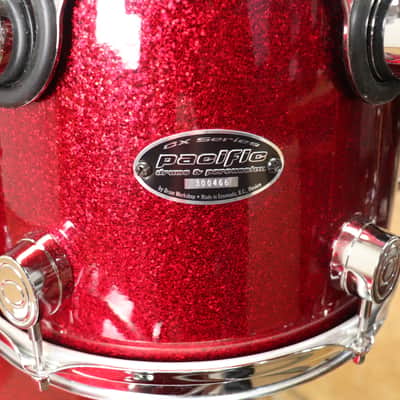 PDP 5pc CX Drum Set Shell Pack Red Sparkle 24 16 14 13 14 image 2