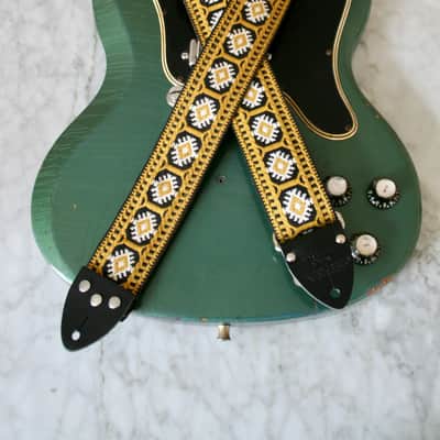 Tom's Vintage Straps Gold 'Cristars' Guitar/Bass Hippie Strap image 5