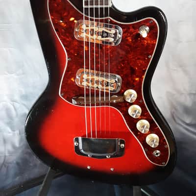 Harmony Holiday Model 1478, Rare & Vintage, Made in USA, Solid Body Electric Guitar 1965 Red Burst image 1