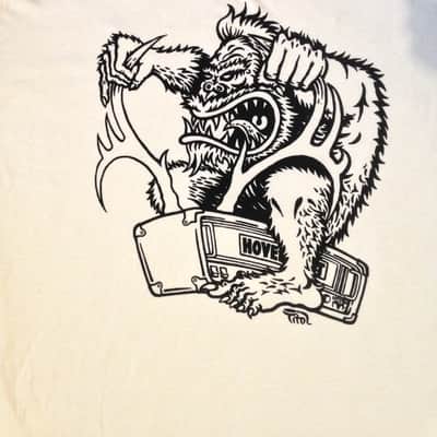 Hovercraft Sasquatch Shirt Cream/Black - Medium TShirt monster caribou image 2