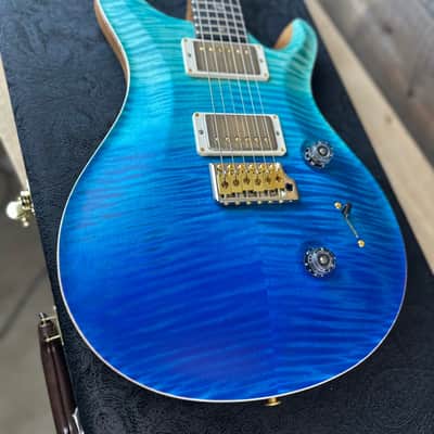 PRS Wood Library Custom 24 Flame Maple 10 Top, Torrified Flamed Maple Neck, Ebony FB - Blue Fade Satin 391905 image 12