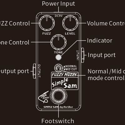 Simple Sam Fuzzy Muzzy Fuzz Guitar Effect Pedal True Bypass Astounding Tone image 5