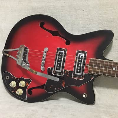 Teisco Kingston Kawai Rare Offset Hollowbody Electric Guitar 1960's Japan Redburst image 1