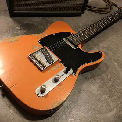 USA Relic Tele Style Electric Guitar Road Worn Orange by Nate's Relic Guitars image 6