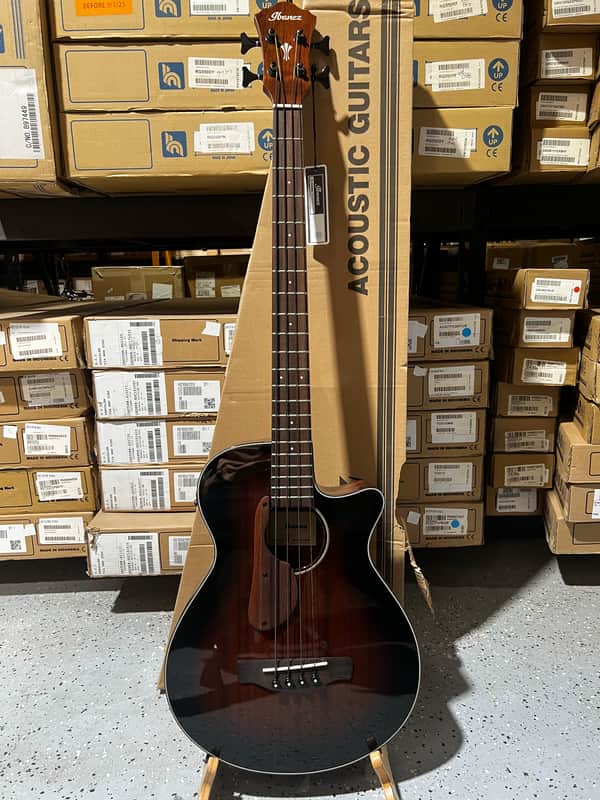 Ibanez AEGB24E AEG Acoustic-electric Bass Guitar - Mahogany Sunburst High Gloss image 1